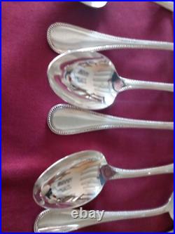 12 cuillère à café en métal argenté Christofle modèle perles