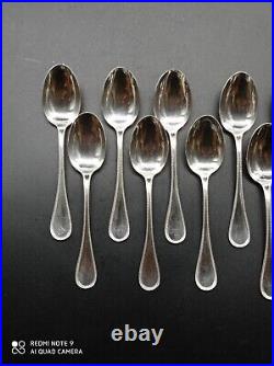 12 cuillères à café Moka Christofle en métal argenté modèle Perles, 10 cm