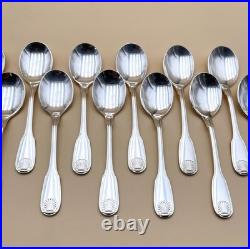 12 cuillères à glace CHRISTOFLE modèle COQUILLE VENDOME métal argenté 13 cm