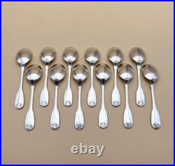 12 cuillères à glace CHRISTOFLE modèle COQUILLE VENDOME métal argenté 13 cm
