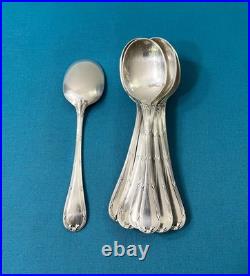 12 cuillères à glace CHRISTOFLE modèle RUBANS CROISÉS métal argenté 13 cm