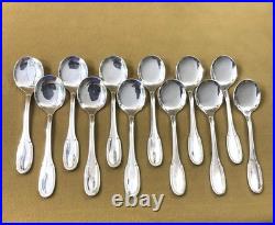 12 cuillères à glace ERCUIS modèle GODRONS métal argenté 14 cm Couvert Ménagère