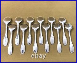 12 cuillères à glace ERCUIS modèle GODRONS métal argenté 14 cm Couvert Ménagère