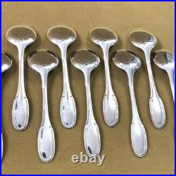 12 cuillères à glace ERCUIS modèle GODRONS métal argenté 14 cm Couvert Ménagère