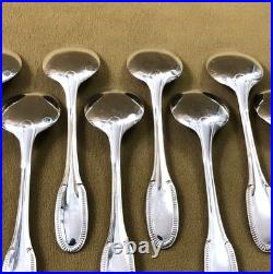 12 cuillères à glace ERCUIS modèle GODRONS métal argenté 14 cm Couvert Ménagère