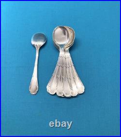 12 cuillères à glace ERCUIS modèle TRIANON métal argenté no RUBAN CROISÉ pelle