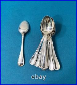 12 cuillères à moka CHRISTOFLE modèle ALBI métal argenté couvert 10 cm table