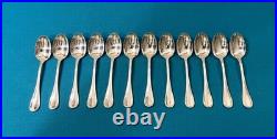 12 cuillères à moka CHRISTOFLE modèle ALBI métal argenté couvert 10 cm table
