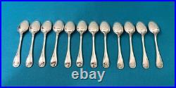 12 cuillères à moka CHRISTOFLE modèle ALBI métal argenté couvert 10 cm table