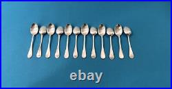 12 cuillères à moka CHRISTOFLE modèle PERLES métal argenté 10cm ménagère table