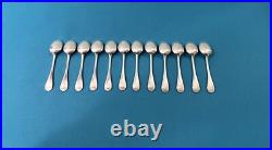 12 cuillères à moka CHRISTOFLE modèle PERLES métal argenté 10cm ménagère table
