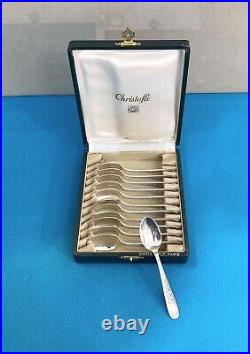 12 cuillères à moka CHRISTOFLE modèle VILLEROY métal argenté table café-thé 10cm