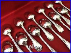 12 fourchette & 12 cuillère CHRISTOFLE modèle PERLES métal argenté Couvert 20,5