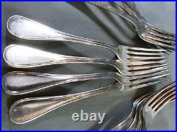 12 fourchettes CHRISTOFLE modèle ALBI métal argenté Couverts 20,5 cm