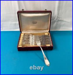 12 fourchettes a entremets CAILAR BAYARD modèle EMPIRE métal argenté MALMAISON