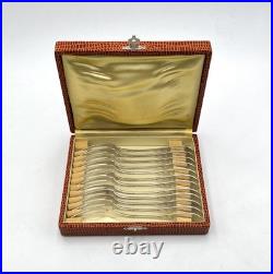 12 fourchettes à escargot modèle GINKGO par VICTOR SAGLIER métal argenté 14,8 cm