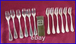 12 fourchettes a gâteau en métal argenté Christofle modèle America L 15,7 cm
