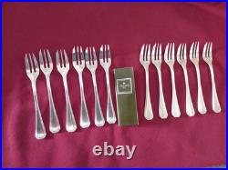 12 fourchettes a gâteau en métal argenté Christofle modèle America L 15,7 cm