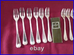 12 fourchettes a gâteau en métal argenté Christofle modèle America L 15,7 cm