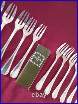 12 fourchettes a gâteau en métal argenté Christofle modèle America L 15,7 cm