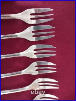 12 fourchettes a gâteau en métal argenté Christofle modèle America L 15,7 cm