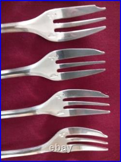 12 fourchettes a gâteau en métal argenté Christofle modèle America L 15,7 cm
