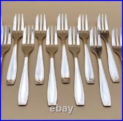 12 fourchettes à gâteaux CHRISTOFLE ALFENIDE modèle SAIGON métal argenté 15,3 cm