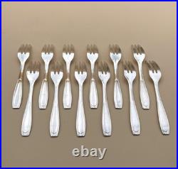 12 fourchettes à gâteaux CHRISTOFLE ALFENIDE modèle SAIGON métal argenté 15,3 cm