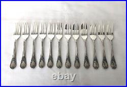 12 fourchettes à gâteaux CHRISTOFLE métal argenté Modèle MARLY couvert 15,5 cm