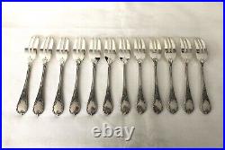 12 fourchettes à gâteaux CHRISTOFLE métal argenté Modèle MARLY couvert 15,5 cm