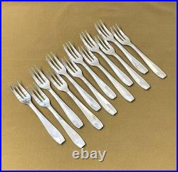 12 fourchettes à gâteaux CHRISTOFLE modèle ATLAS métal argenté Couvert 16,5 cm