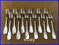 12 fourchettes à gâteaux CHRISTOFLE modèle CLUNY métal argenté Couvert 15,8 cm
