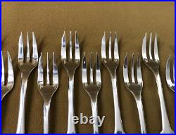12 fourchettes à gâteaux CHRISTOFLE modèle CLUNY métal argenté Couvert 15,8 cm