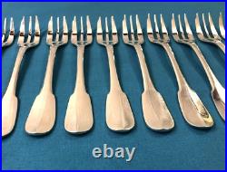 12 fourchettes à gâteaux CHRISTOFLE modèle CLUNY métal argenté Couvert 15,8 cm