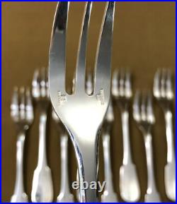12 fourchettes à gâteaux CHRISTOFLE modèle CLUNY métal argenté Couvert 15,8 cm