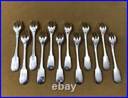 12 fourchettes à gâteaux CHRISTOFLE modèle CLUNY métal argenté Couvert 15,8 cm