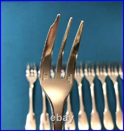 12 fourchettes à gâteaux CHRISTOFLE modèle CLUNY métal argenté Couvert 15,8 cm