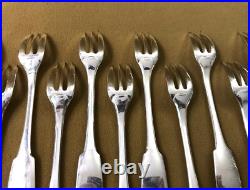 12 fourchettes à gâteaux CHRISTOFLE modèle CLUNY métal argenté Couvert 15,8 cm