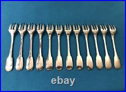 12 fourchettes à gâteaux CHRISTOFLE modèle CLUNY métal argenté Couvert 15,8 cm