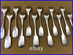 12 fourchettes à gâteaux CHRISTOFLE modèle CLUNY métal argenté Couvert 15,8 cm