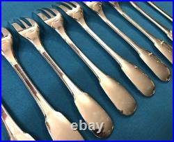 12 fourchettes à gâteaux CHRISTOFLE modèle CLUNY métal argenté Couvert 15,8 cm