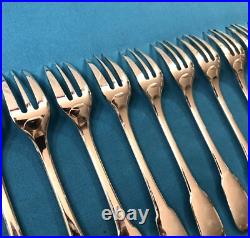 12 fourchettes à gâteaux CHRISTOFLE modèle CLUNY métal argenté Couvert 15,8 cm