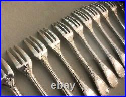 12 fourchettes à gateaux CHRISTOFLE modèle MARLY métal argenté Ménagère 16 cm