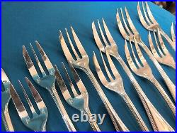 12 fourchettes à gateaux CHRISTOFLE modèle PERLES métal argenté Couvert Ménagère