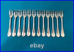 12 fourchettes à gâteaux CHRISTOFLE modèle SPATOURS métal argenté 15,5 cm