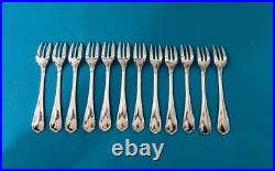 12 fourchettes à gâteaux CHRISTOFLE modèle SPATOURS métal argenté 15,5 cm