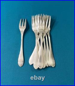 12 fourchettes à gâteaux ERCUIS modèle OGIVE métal argenté couvert 16 cm