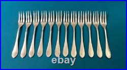 12 fourchettes à gâteaux ERCUIS modèle OGIVE métal argenté couvert 16 cm