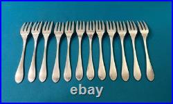 12 fourchettes à gâteaux ERCUIS modèle OGIVE métal argenté couvert 16 cm