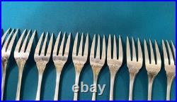12 fourchettes à gâteaux ERCUIS modèle OGIVE métal argenté couvert 16 cm